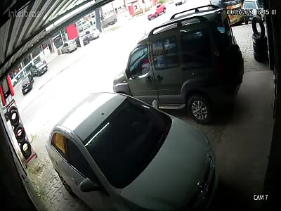 motorcyclist flies when being corrected