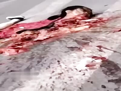 woman turned into an asphalt pizza