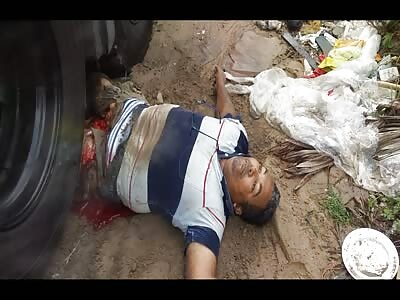 the man was brutally crushed by the Big truck