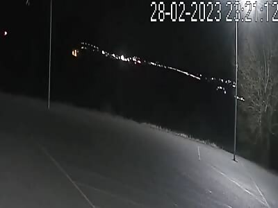 The moment of the head-on crash of the two trains in Greece