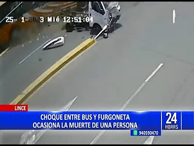 Truck collides with bus