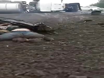 Horrific crash Car vs Truck