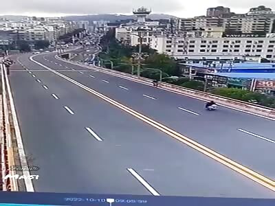  Cyclist launched from the bridge