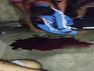 Murdered man in the street.