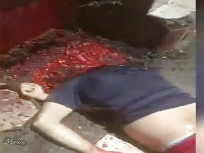 Man was filled with bullets until his head burst.