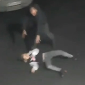 Drunk Woman Throwing Rocks At A Car Gets Painful Karma