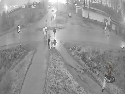 Two people are thrown by speeding car.