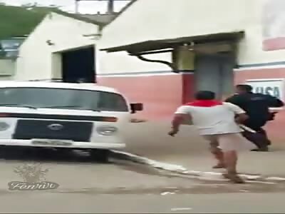 man tries to stab cops and is stopped by lead