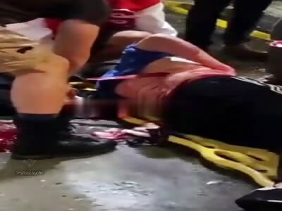 a man is skewered by falling off the motorcycle