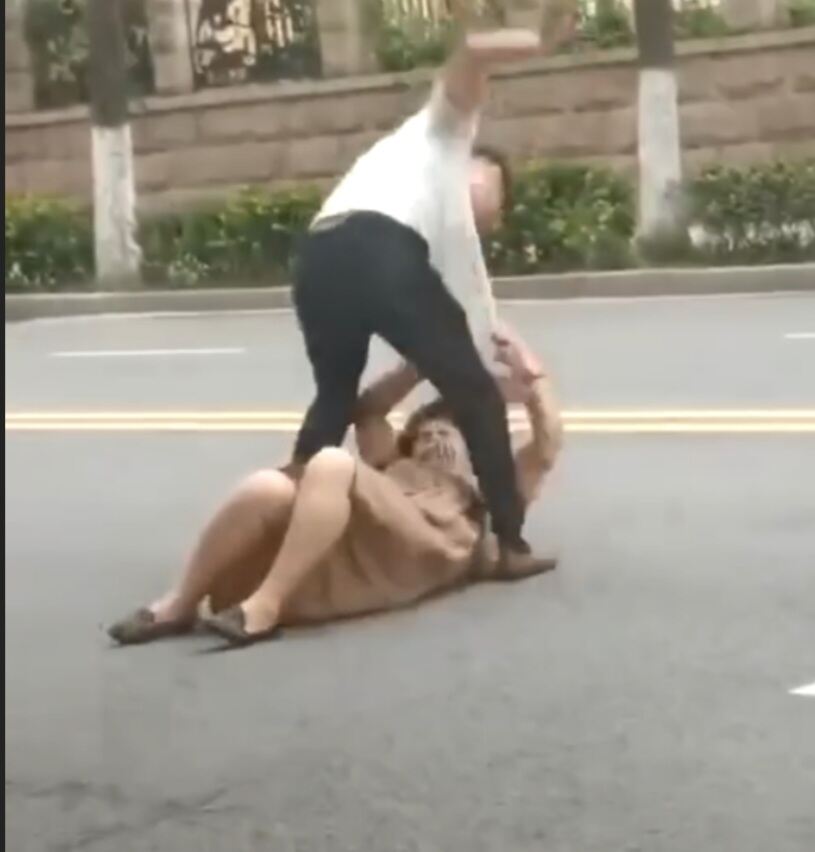 Man defends his wife from aggressive grandma.