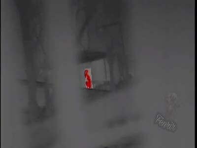 A Ukrainian sniper Dropping a Russian Soldier peeking in a Doorway  