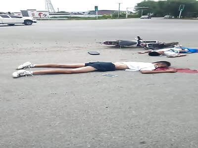 Pedestrians run down in China. (Aftermath).