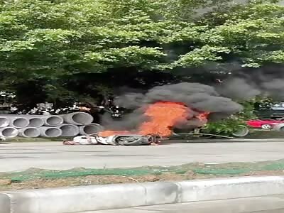 Burned by touching the high voltage cables