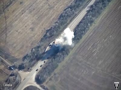 Ukrainian 128th Mountain Brigade destroyed Russian column