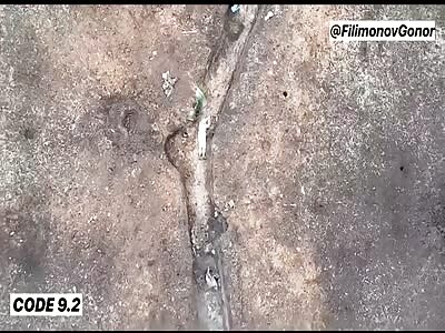 Drone bombing russians in Bakhmut