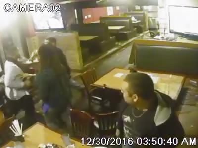Drunken End of Year Scrap at Restaurant