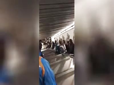 Escalator breaks in Rome