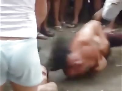 MAN & WOMAN DYING AS CROWD CHEERS