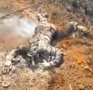 Headless Rider Still Smoking After Head On Collision against Truck