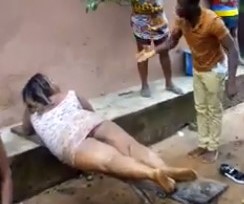 Fat Whore Gets Her Ass Whipped For Stealing