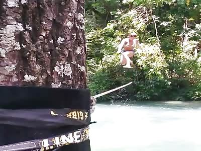 Just a Girl Bouncing on a Slackline