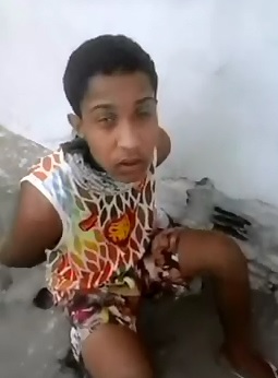 Young Kid caught stealing is beaten with a stick