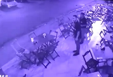 Your Not Safe..Drunk Maniac Leaves Restaurant then Comes Back to Run Over His Waiter 