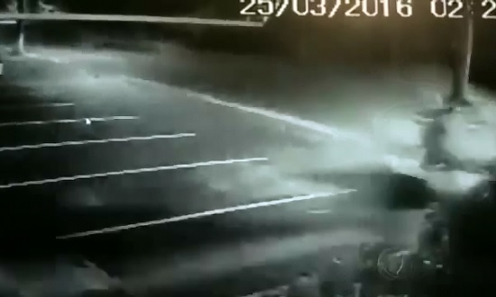 Car is Cut in Half Hitting Light Pole..Source says Driver LIVED!