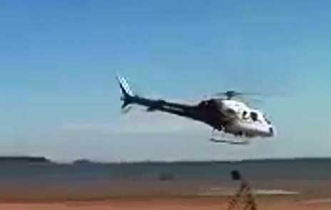 Helicopter takes Off but Crashes into the Ocean 