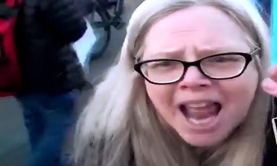 Woman screams at Reporter to leave because he is a 