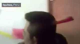 Wheelchair Bound Man with a Knife Struck in his Head 