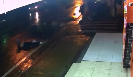 People ejected from car after collision - cctv