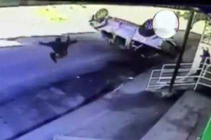 Man gets ejected from his pickup during rollover