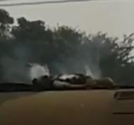 Man was Electrocuted still Alive Frying and Smoking over a Train