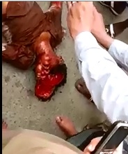 Onlookers Film Man with Wide Open Split Head 