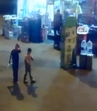 Kids in Front of Convenience Store Hit by Asshole Driver 