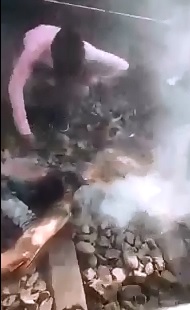 Just a Horrific to Watch Suicide Fail..Man Moaning still Alive after Electrocution 