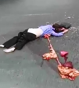 Good Aftermath..Girl is Just a Complete Mess in the Street...theres a Guy Too 