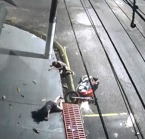 Man and Woman Brutally Hit..Lands on the Sidewalk..Cleaner Video 