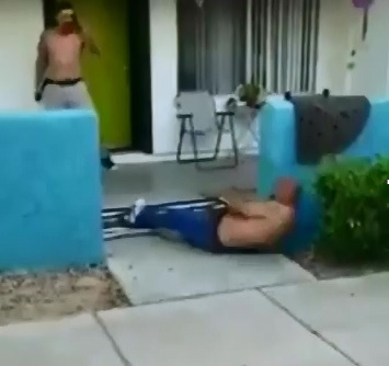 Neighbor KO's his Boy while on the Phone