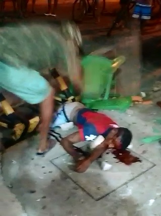 Brutal..Accused Thief Takes Concrete to Face..Kick to Face..Etc Etc