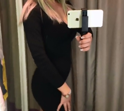 Guy Turned on by his Gf trying on Dress gets Handjob from her 