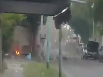  Man blew up a gas canister after kill a neighbor.