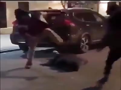 Two Black Guys Head Stomp White Girl.