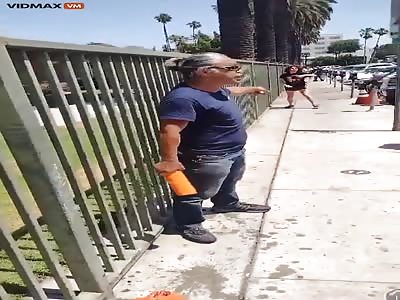 ANTIFA BITCH GETS A BOTTLE TO THE HEAD