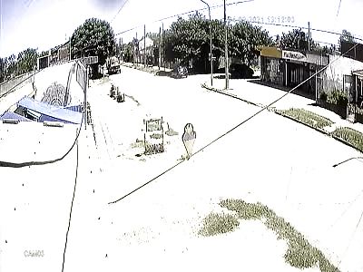 Motorcycle accident destroys brain on pole.