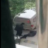 Crazy Man Armed with a Knife Attacks People in the Street