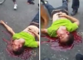 Shot in the Head Lays in a Pool of Blood