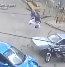 Incredible Motorcycle Accident Send Rider and Passenger Flying 30 Yards 