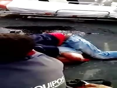 Man in pain with leg ripped apart affter motorcycle accident